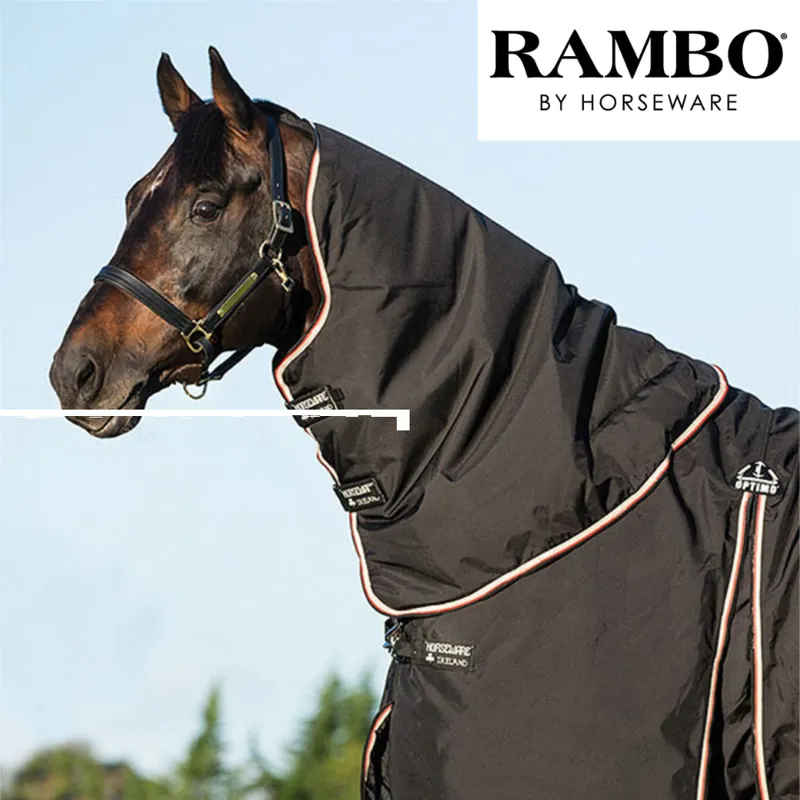 Horseware Rambo Optimo Hood 150g - Black/Orange